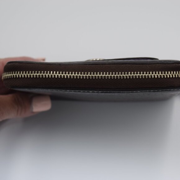 Coach Brown Pebbled Leather Wallet - Picture 3 of 14